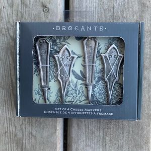 NEW Brocante Set of 4 Cheese Markers Vegan & Vegetarian